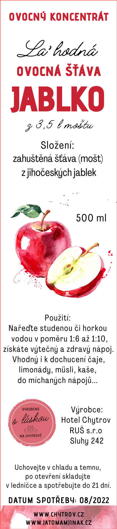Lahodná jablečná šťáva, bez cukru