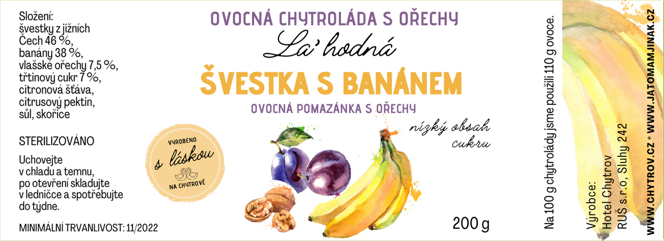 La´hodná Chytroláda Švestka s banánem, nízký obsah cukru