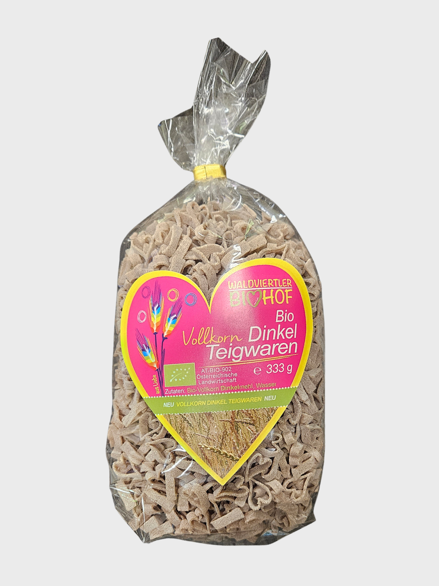 BIO těstoviny celozrnné ze špaldy – srdíčka