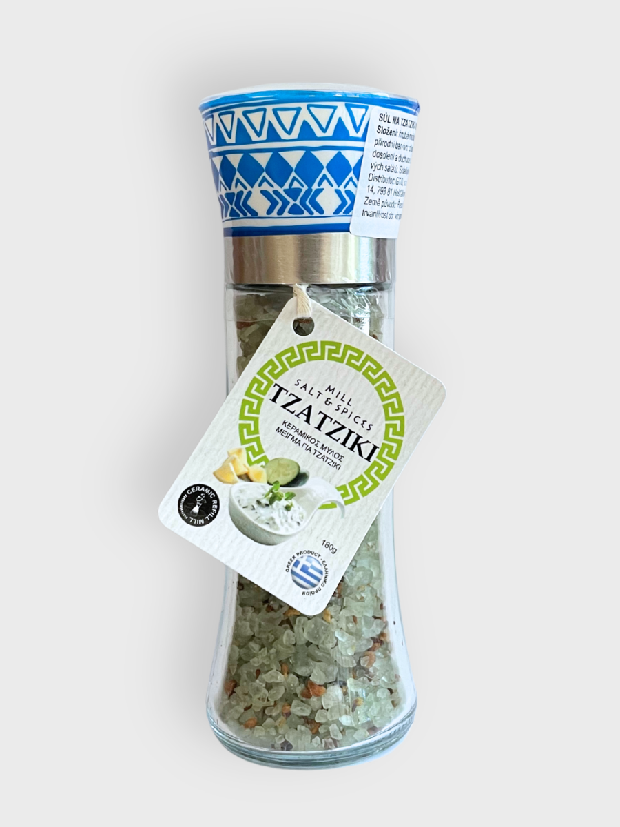Řecká ochucená sůl Tzatziki – mlýnek 180 g