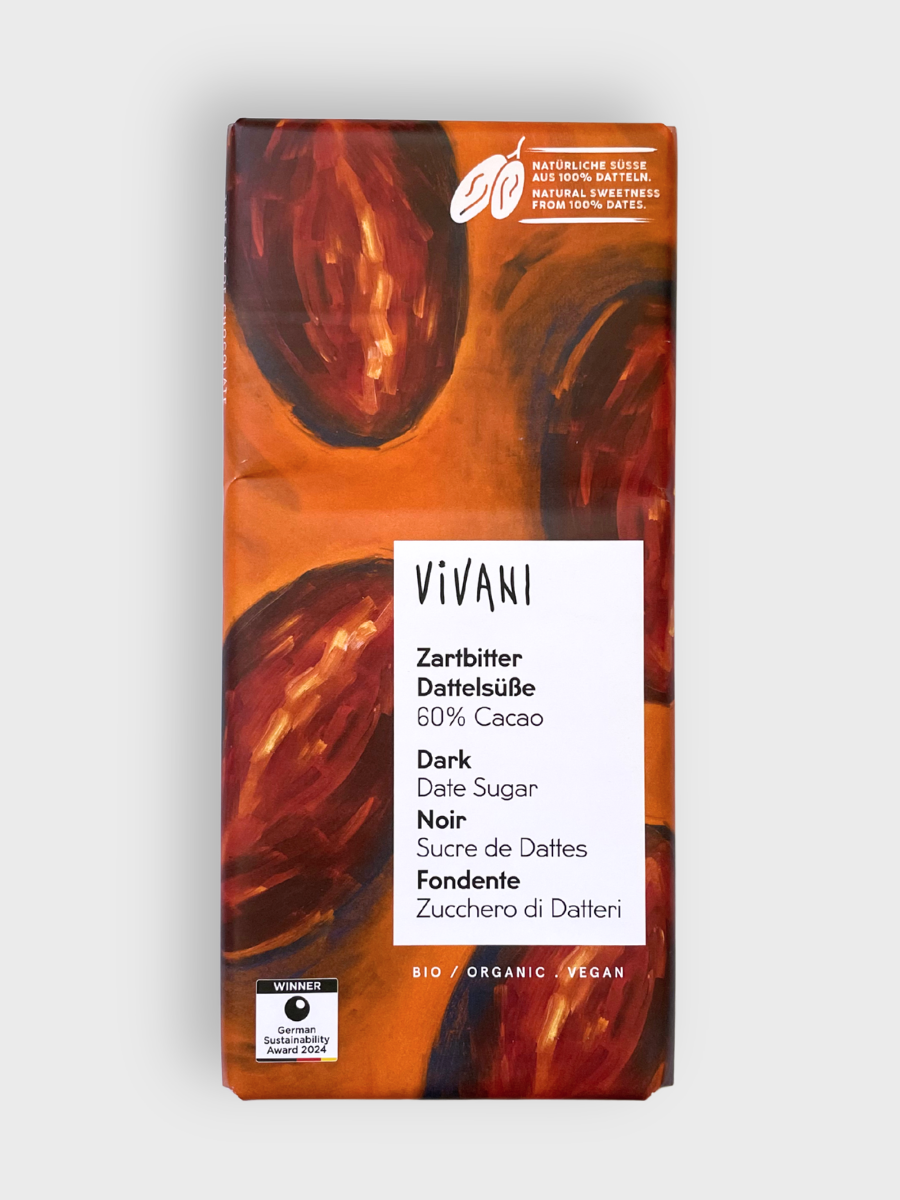 VIVANI BIO hořká čokoláda 60 % slazená datlemi 80 g