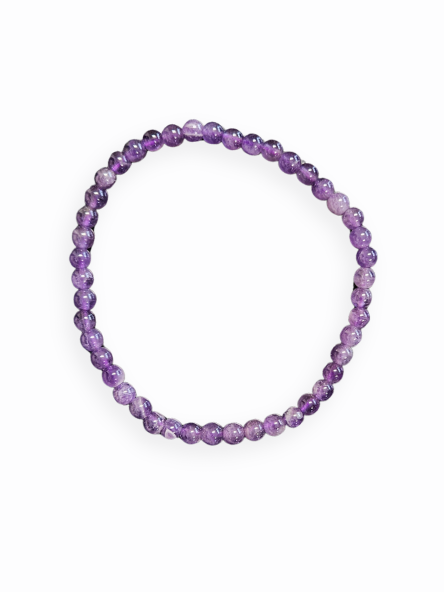 Náramek minerální ametyst – kuličky 4 mm