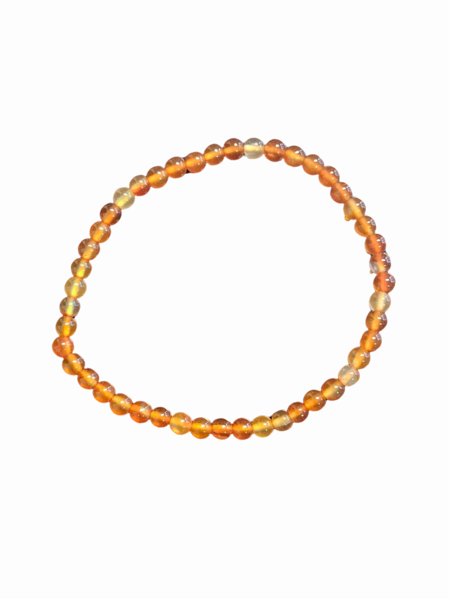 Náramek minerální světlý karneol – kuličky 4 mm