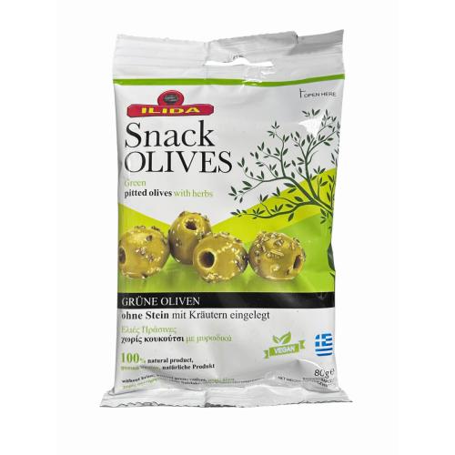 Zelené marinované olivy bez pecky