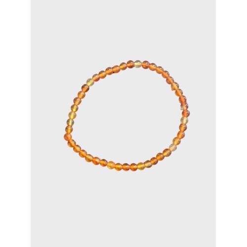 Náramek minerální světlý karneol – kuličky 4 mm