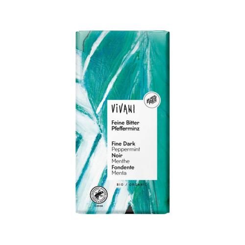 BIO organic hořká čokoláda s peprmintovou náplní VIVANI 
