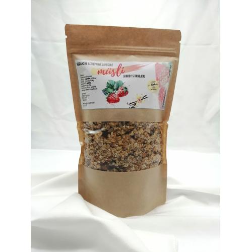 Veganské, bezlepkové müsli jahodové s vanilkou
